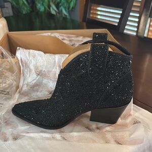 Jessica Simpson Glittering Black Ankle Boots